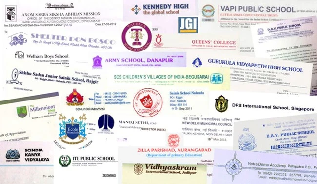 A collage of appreciation letters from universities and schools