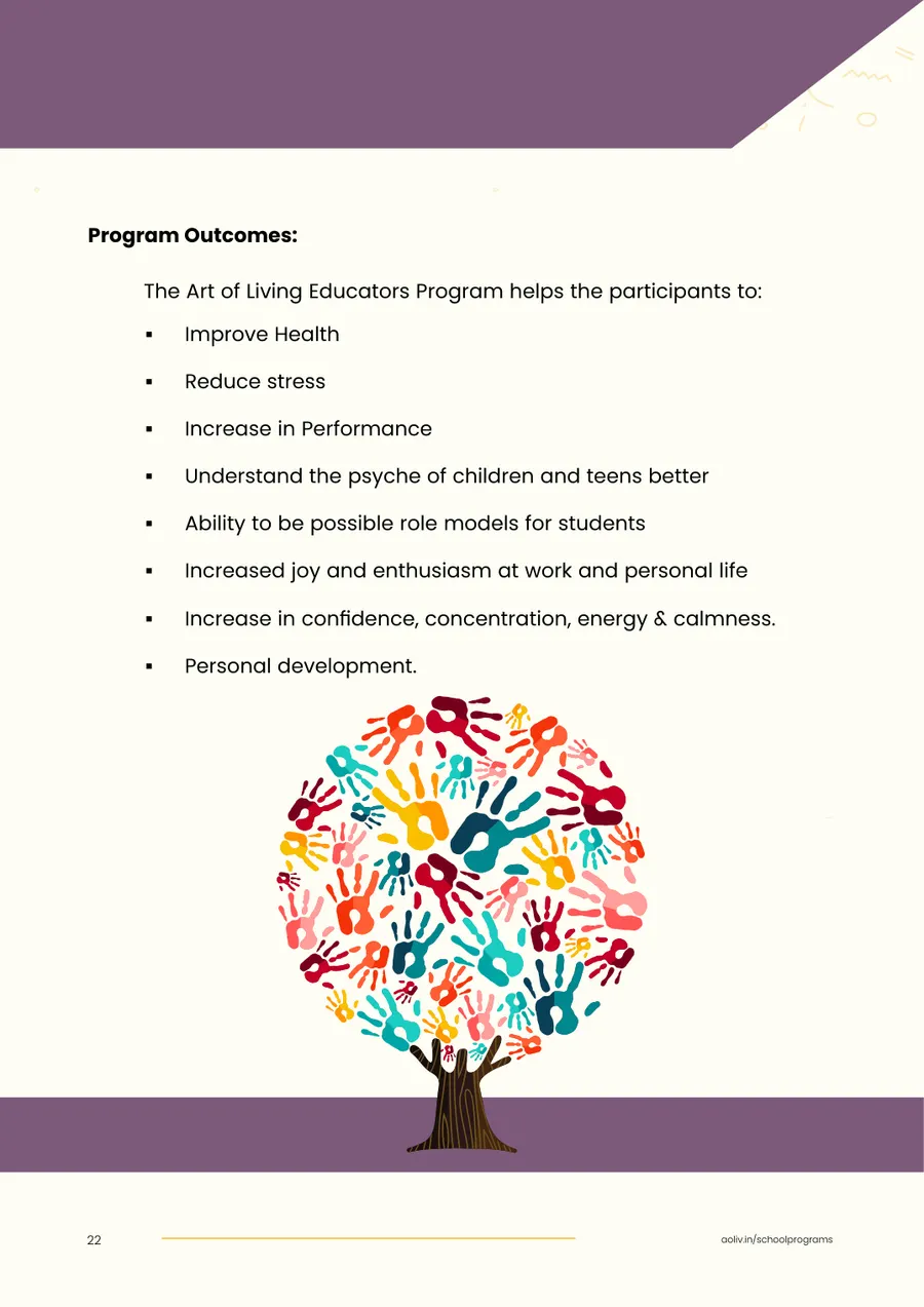 Proposal page 24: Educators program outcomes